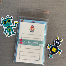 Load image into Gallery viewer, 8pk of robot rocket toy note paper
