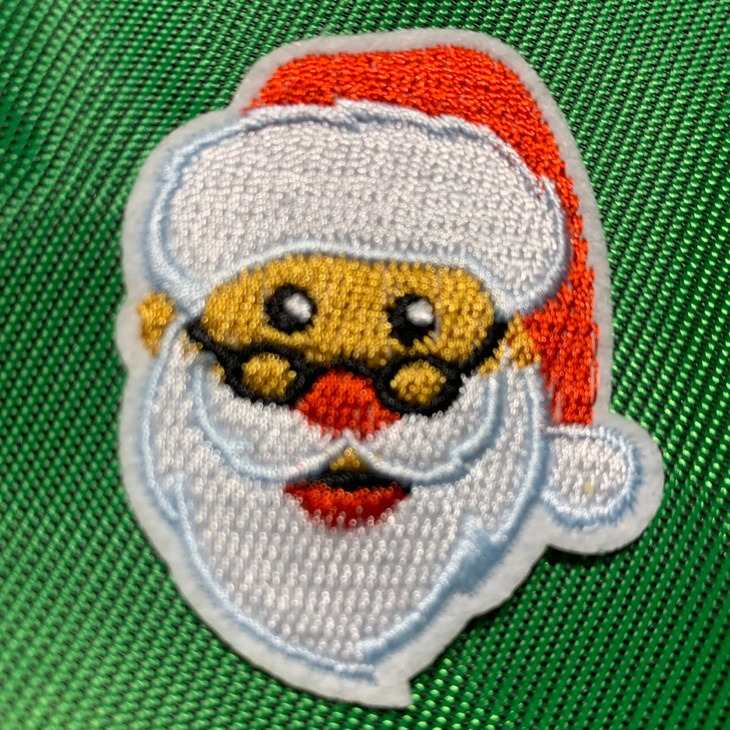 mini santa iron-on patch