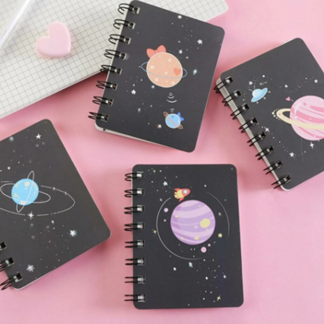 2/pk Space Theme Mini Spiral Notebooks