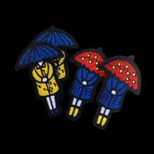 Load image into Gallery viewer, Umbrella Girl Iron-On Patch Set — Embroidered Raincoat Patches for Jacket or Bag
