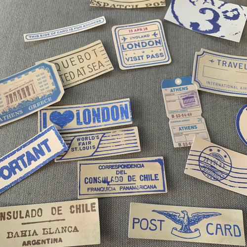 vintage postage stickers