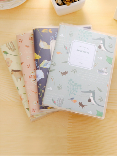 Cute Animal Cartoon Notebook has a plastic cover and lots of lined pages!  One lined notebook Random - We will select for you! Notebook measures 5.3 