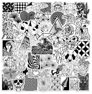 50 Pack Black & White Graphic Stickers