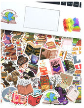 Load image into Gallery viewer, Whimsical 50-Count Bookish Stickers - Reading Paradise in Color
