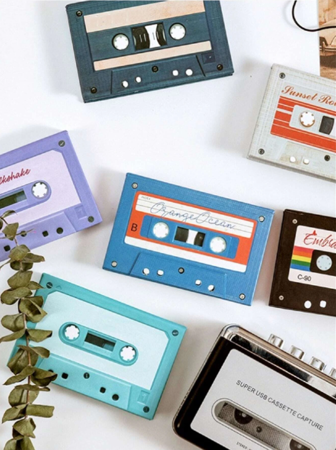 Retro Rainbow Cassette Tape Notepads