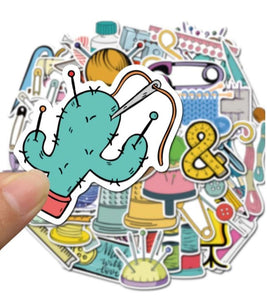 Crafting-Themed Sticker Pack - 50 Decals for Adding Creativity to Your Projects