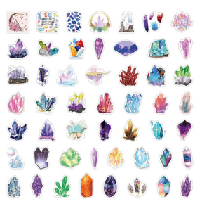 crystal stickers 50 pack geode decals