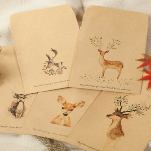 deer Kraft paper envelopes pack of 5
