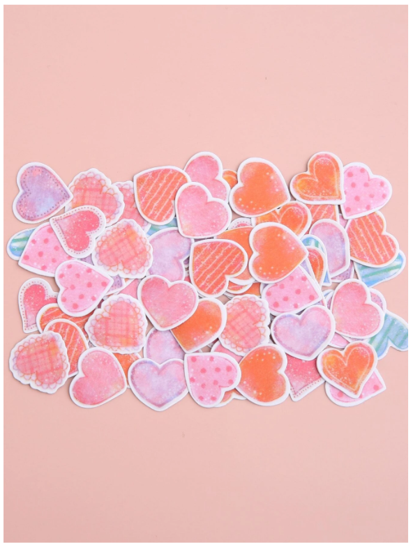 Darling Heart Pattern Stickers - 70 pack