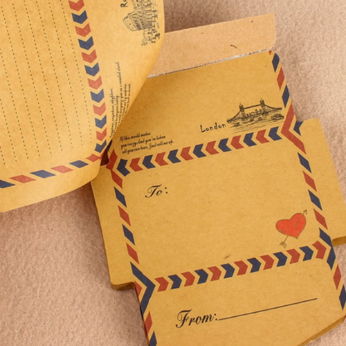 Cute air-mail from London foldable Love Note Pad.