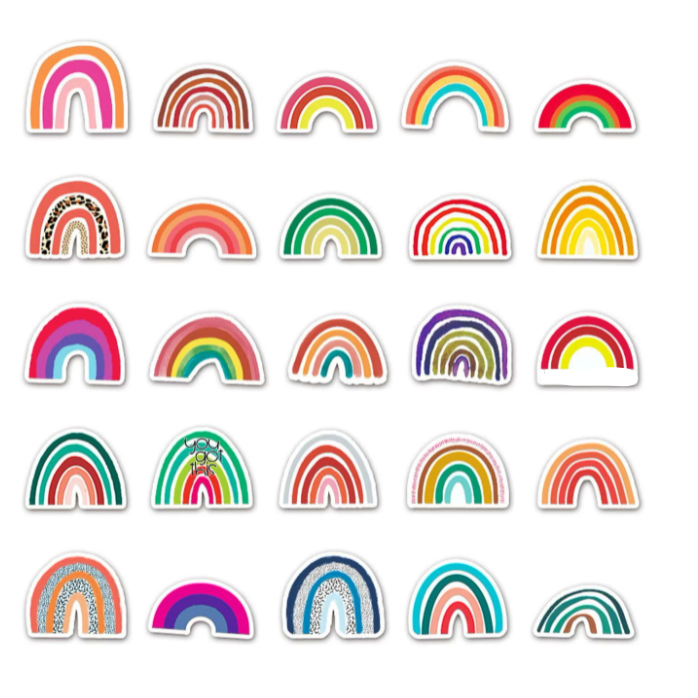 Primary Color Rainbow Stickers