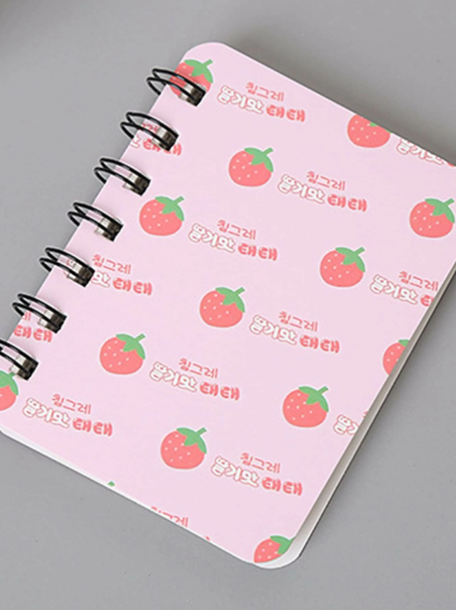 Strawberry Theme Spiral Notebook