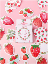 Load image into Gallery viewer, strawberry boxed stickers 45 pcs
