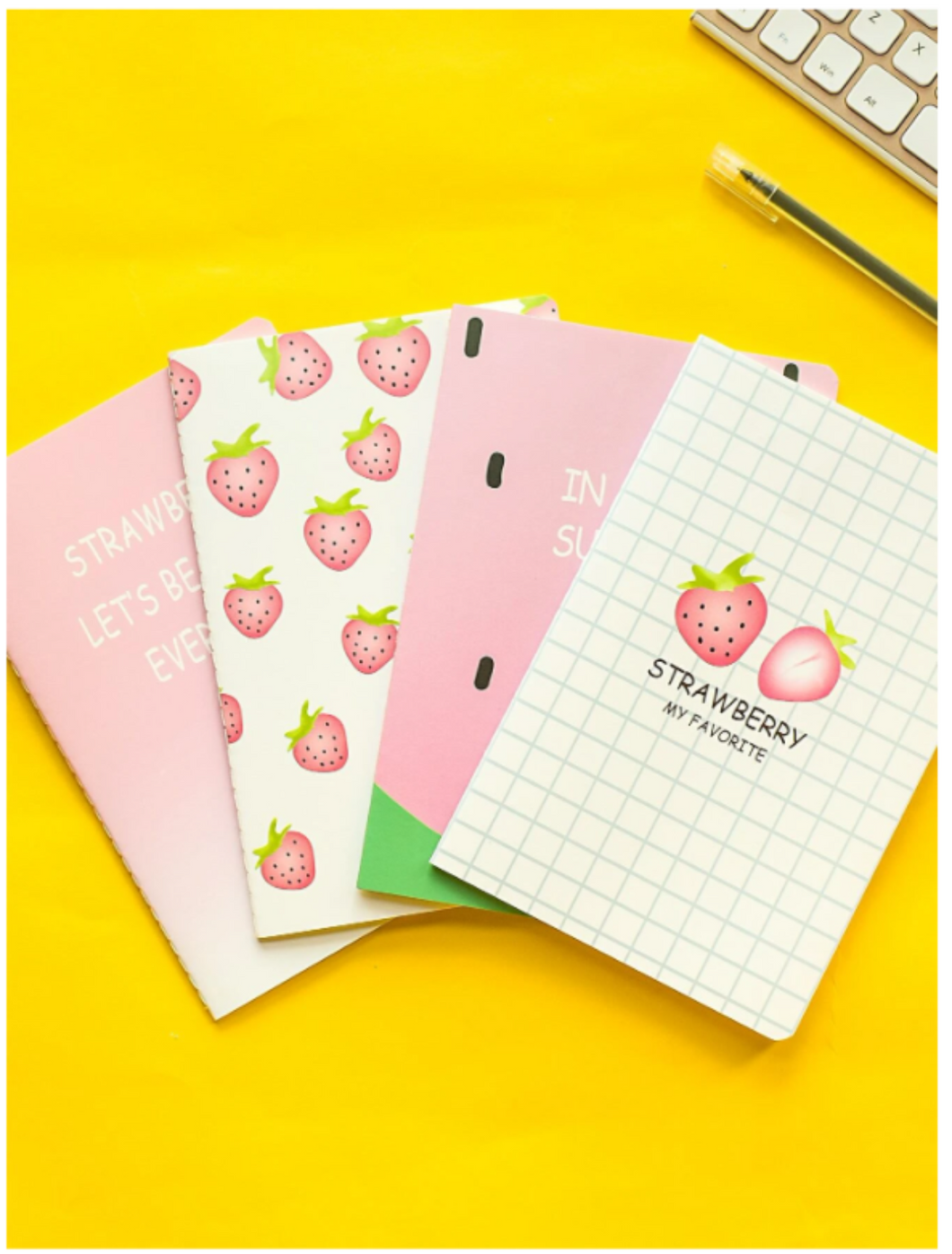 strawberry slim profile notebooks