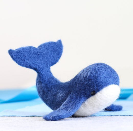 whale diy felted animal kit