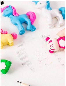 Puzzle erasers - unicorn, panda, panda, dinosaur, monkey, shark, manta, koala, horse, elephant, turtle