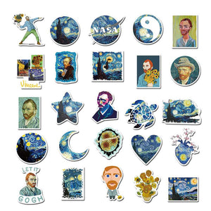 Van Gogh - 40 High-Quality Artsy Decals for Customizing Your Belongings
